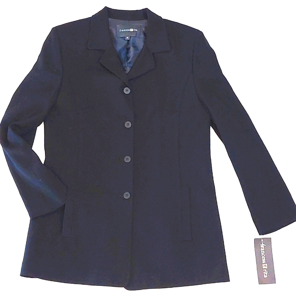 NWT Francesca & Rita Black Wool Blend Jacket, size 6